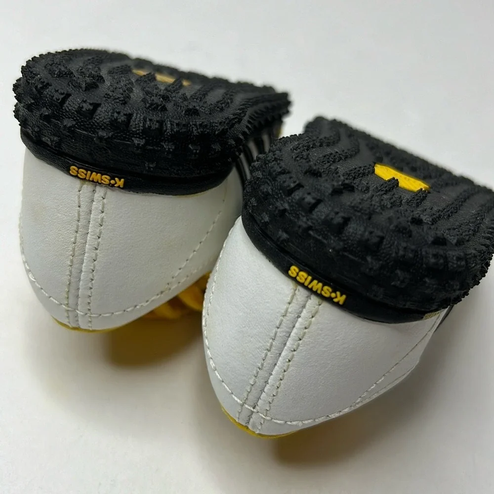 K-Swiss Toddler Turf‎ Soccer Shoes 5C EU21 White Black Yellow Lace Up Sneakers
